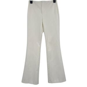 Alice + Olivia Classics Women's Size 6 White High Rise Flat Front Flared Pants
